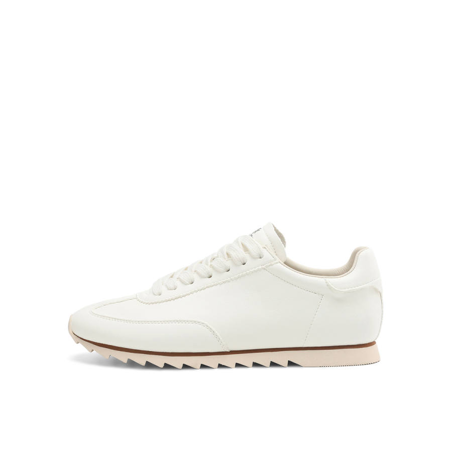 BOERDIQI German Army Trainers Cow Leather Low top Casual Shoes Women's White