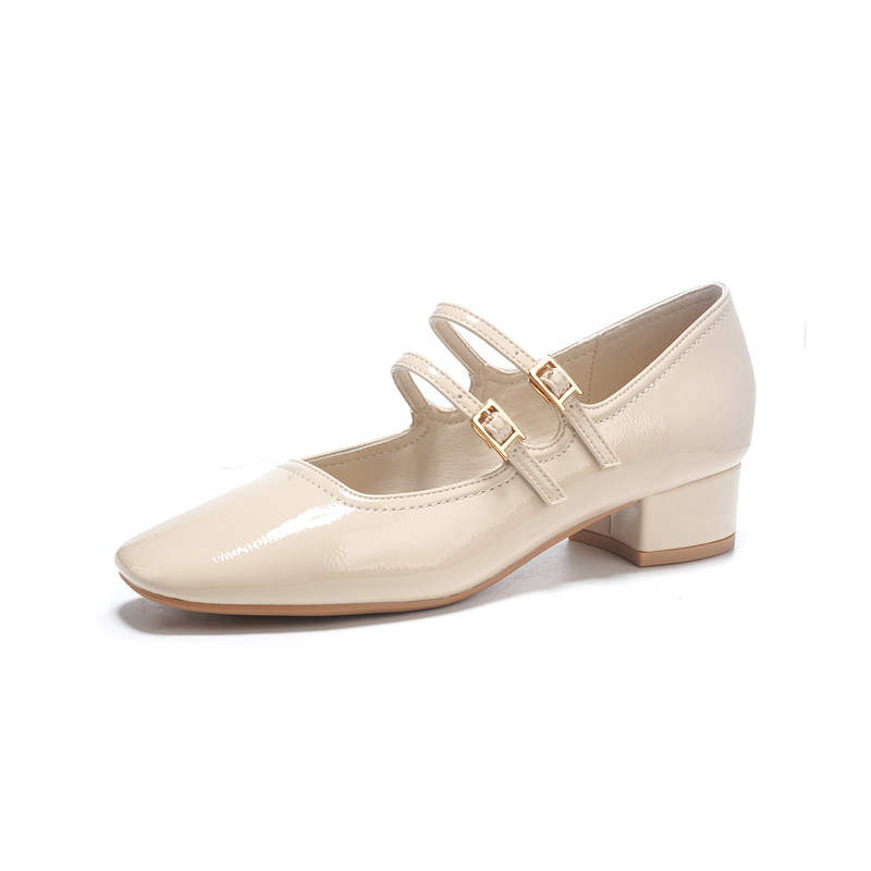 TATAYA Microfiber Leather Chunky Heel Mary Jane Shoes Women's
