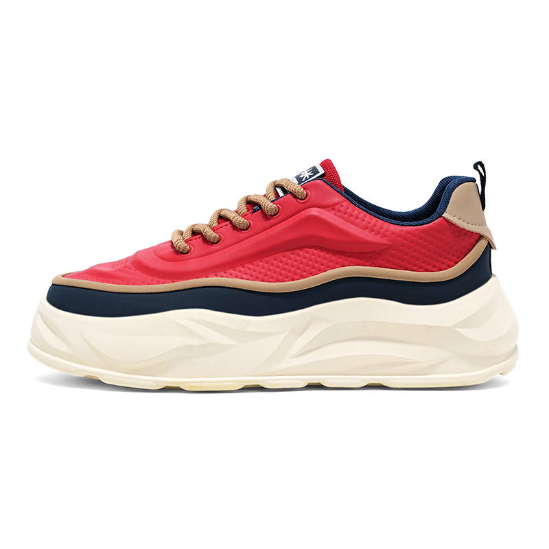 JANECO Synthetic Leather Slip Resistant Abrasion Resistant Slip Resistant Abrasion Resistant Low top Chunky Sneakers