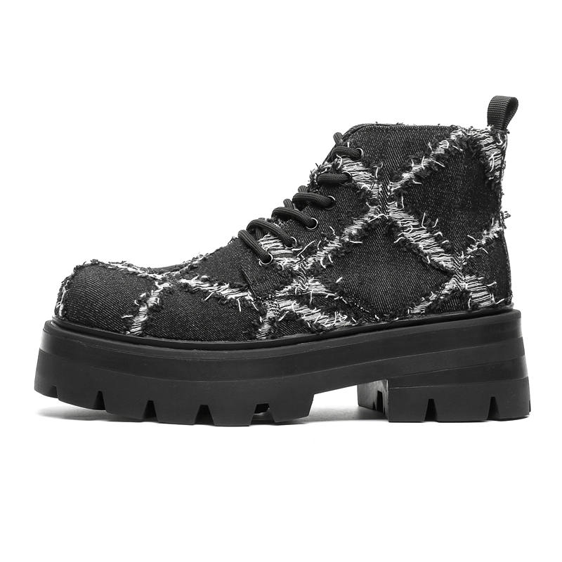 V05 V05 Canvas Comfortable Short Combat Boots Men's Black