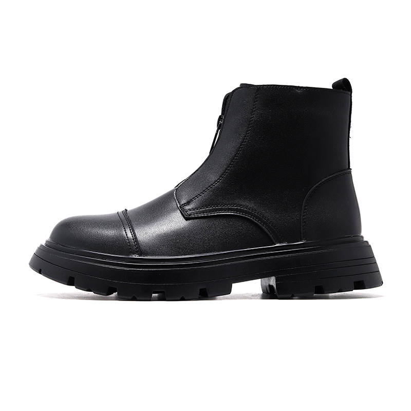 PINYI PINYI Microfiber Leather Crew Combat Boots 3.5CM Men's Black