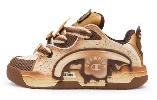 Champion Essentials Burnt Peel Apart Fun TronSkate V1 Synthetic Leather Low top Skateboard Shoes Men's Yellow Brown