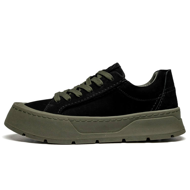 LEAVELAND Casual Shoes Men's Low Top Black/Yellow Brown