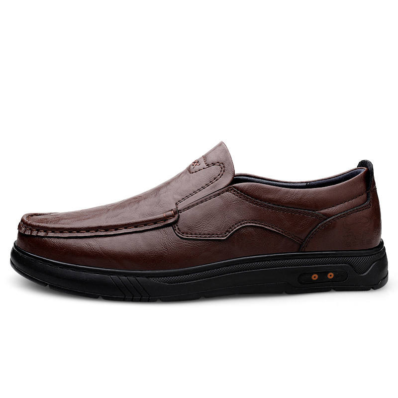 Mansion bull GONGNIUSHIDI Cow Split Leather Casual Shoes Men's Black