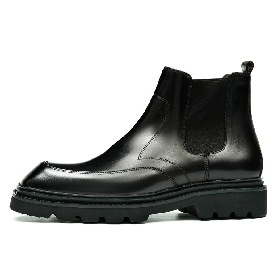 ASTON M.JAZZ Cow Leather Short Chelsea Boots Men's