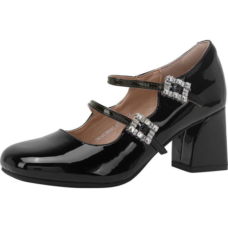 DUSTO Mary Jane Shoes Women's Black/Beige