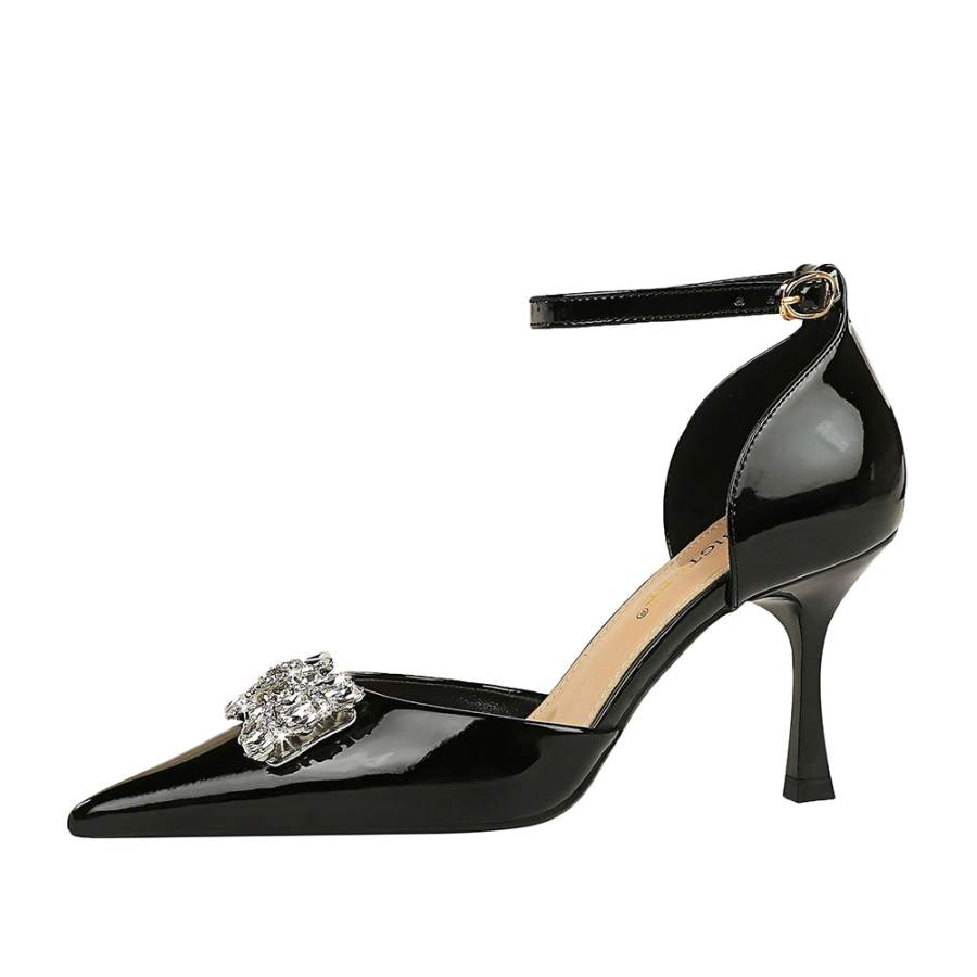 QITUMAUL Patent Leather Slim Heel High Heels Women's