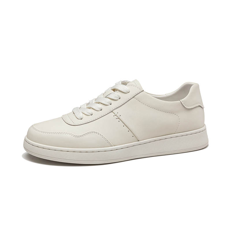 AOKANG Air Force 1 Collection Cow Leather Low top Skateboard Shoes Men's Ecru