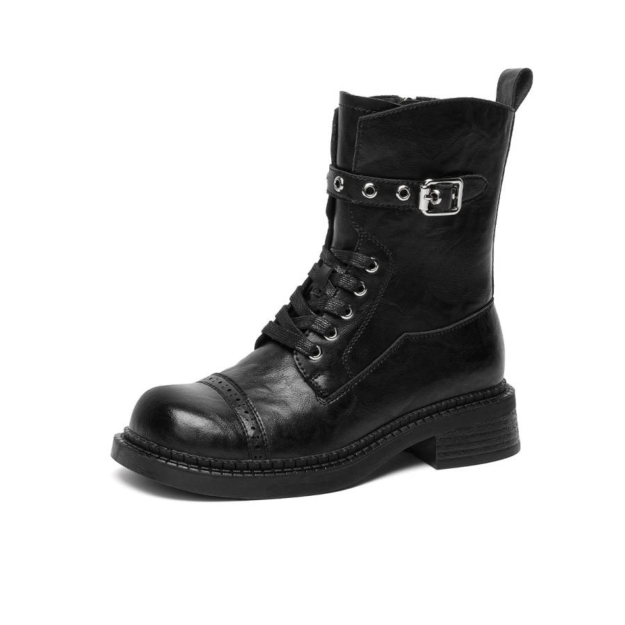 GEMEIQ GEMEIQ Combat Boots Women's Black/Brown