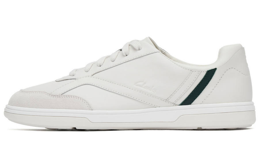 Clarks Cow Leather Low top Skateboard Shoes Men's White
