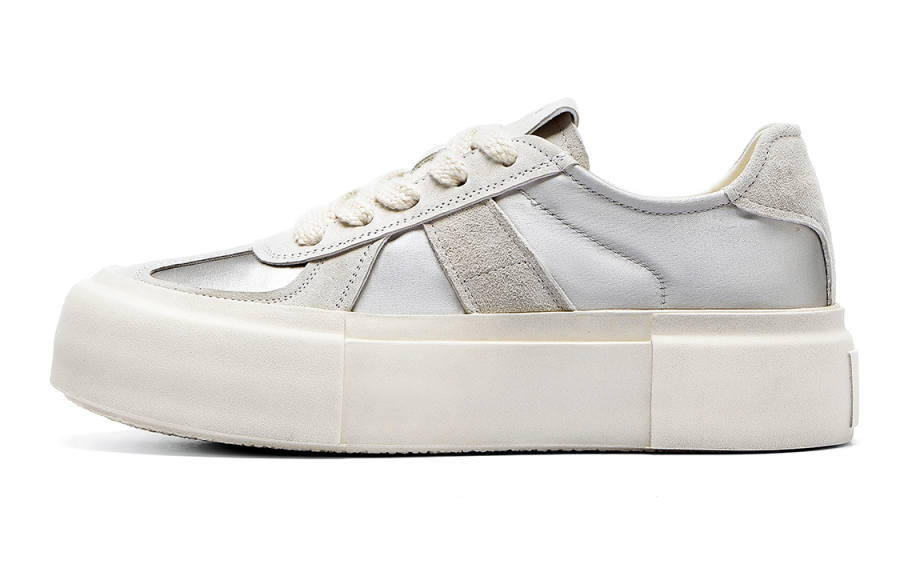 C°BANNER Skateboard Shoes Women's Low Top Silver Gray