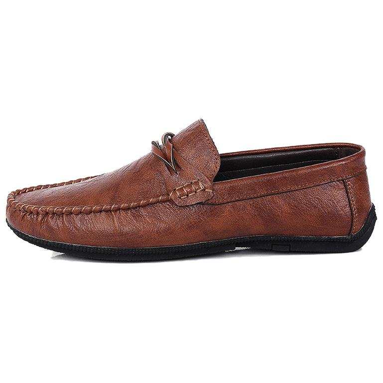 YINGLUNQISHI Cow Split Leather Casual Shoes Men's Brown