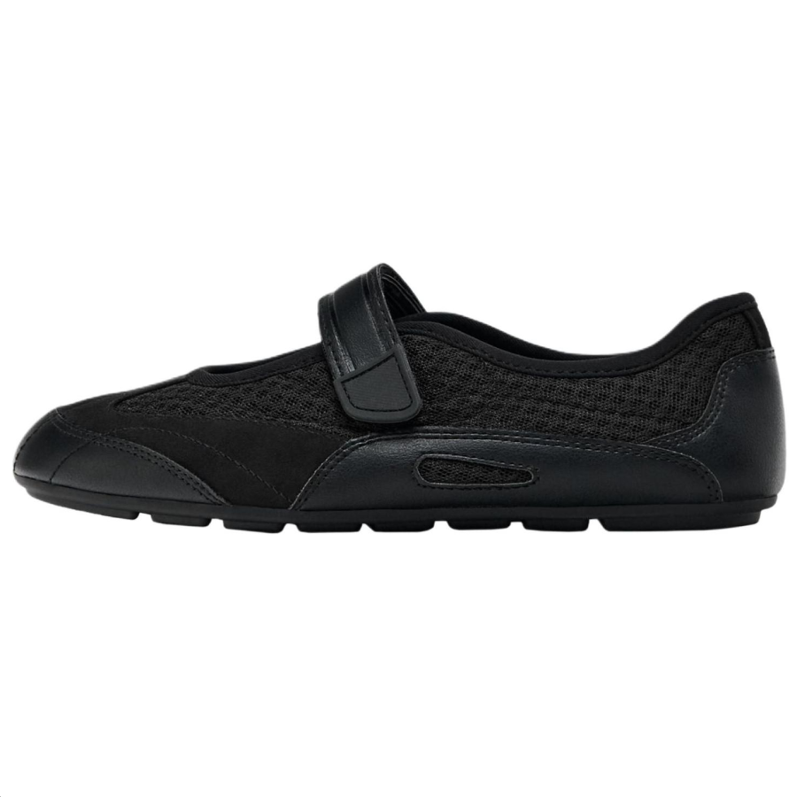 ZARA Flat Mary Jane Shoes Women's Black