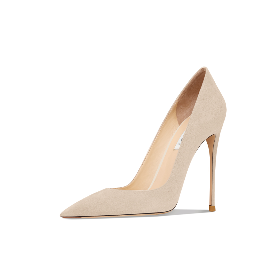 Suyymakk Suede High Heels Women's Apricot