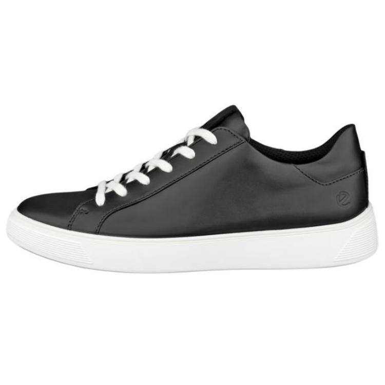 Ecco Street Tray Leather Low top Skateboard Shoes Men's Black