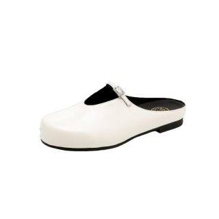 BAFFN Rubber Sole Slip Resistant Closed Toe Slippers Women's White