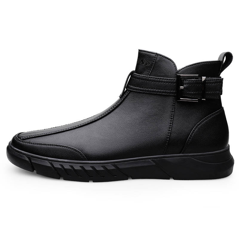 YIMINU Men's Casual Shoes Men's Mid Top Black
