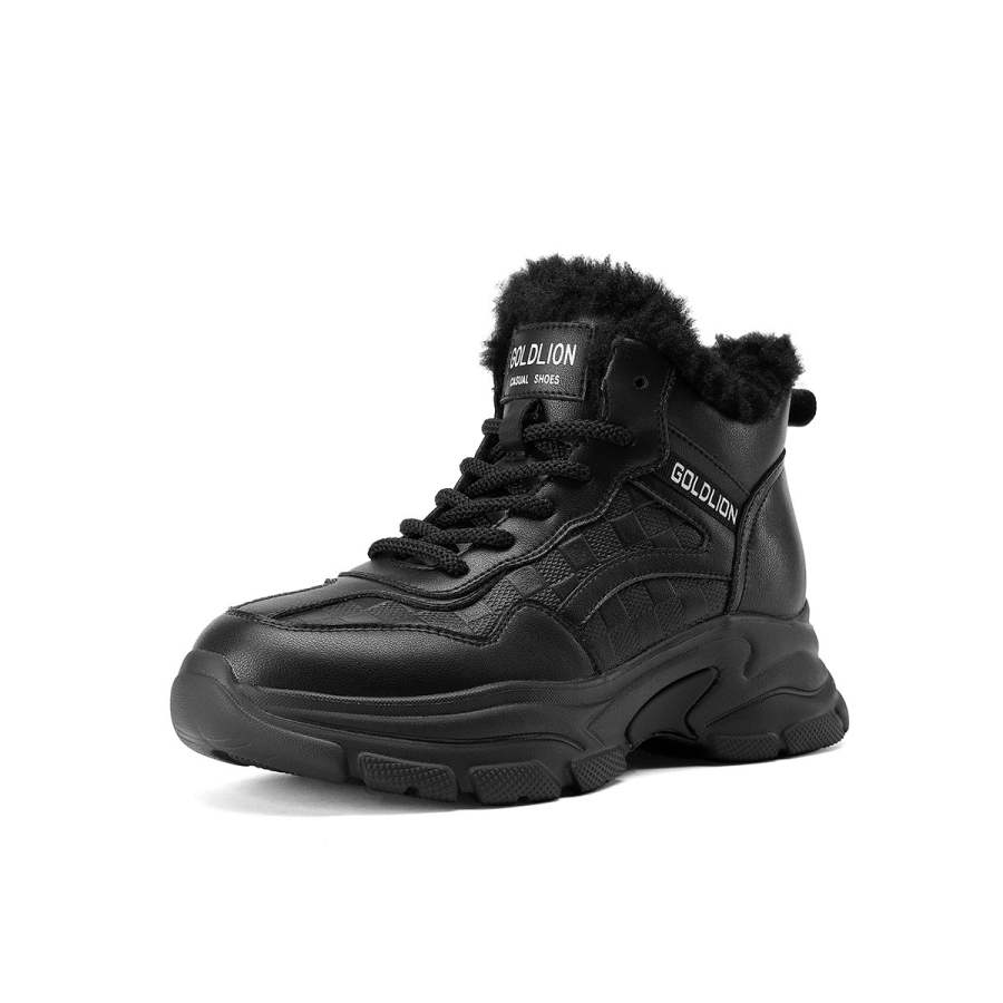 GOLDLION Synthetic Leather Height Increasing Mid top Casual Shoes Women's