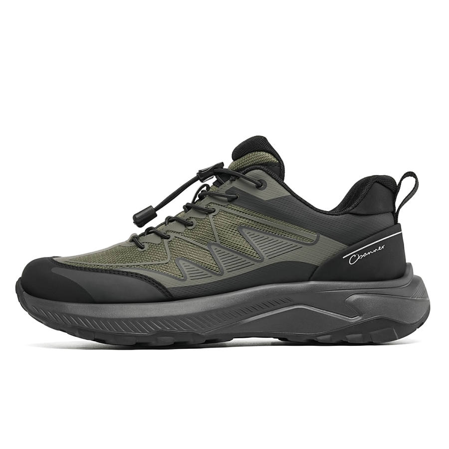 C°BANNER Textile, Synthetic Leather Low top Casual Shoes Men's Black Green