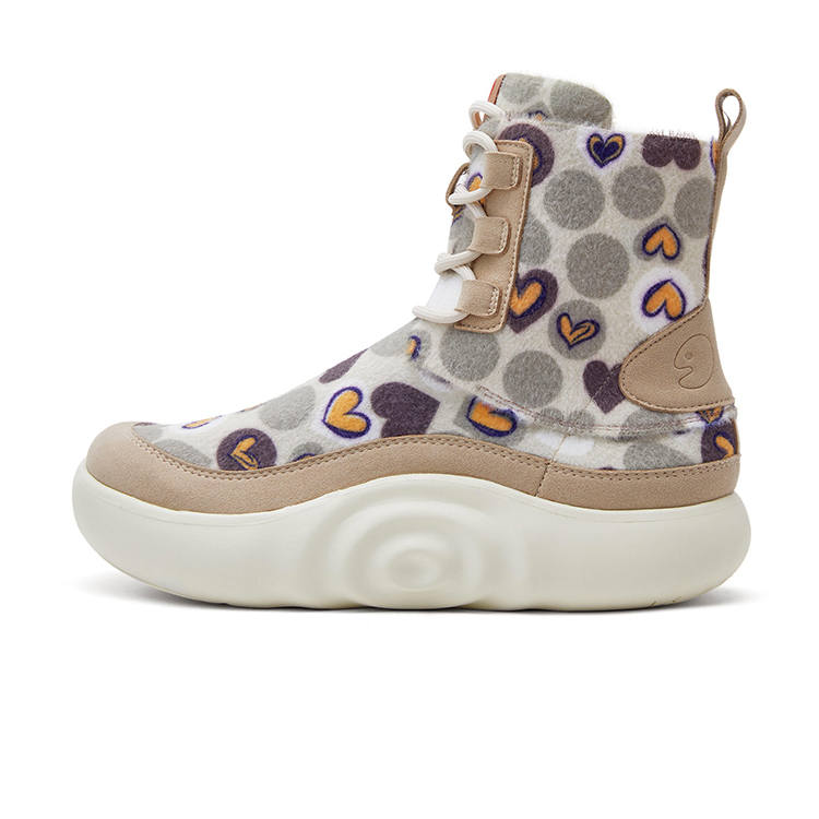 U.IN Painted Travel Shoes, Mahon 7 Love Collection Suede Fabric Snow Boots Women's