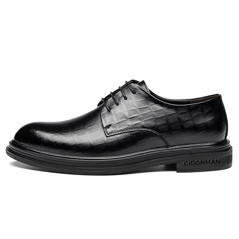 CITONGXIANSHENG Cow Split Leather Dress Shoes Men's Black