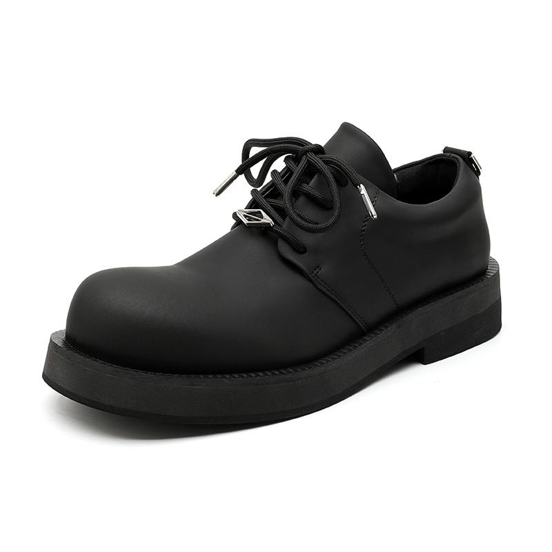 V05 Casual Leather Shoes Men's Low Top Black
