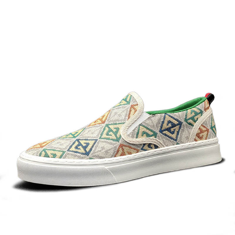 Devanro Devanro Mesh Lightweight And Breathable Low top Skateboard Shoes Men's Ecru