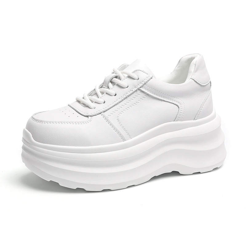 O.L Cow Split Leather Slip Resistant, Abrasion Resistant, Breathable, Height Increasing Low top Casual Shoes Women's