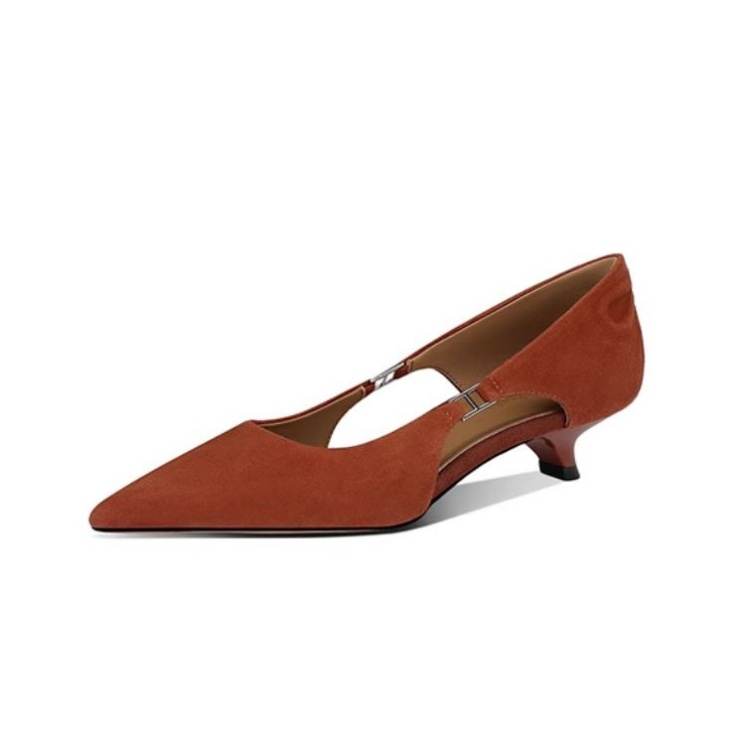 JESSICA SOPHIA Sheep Suede Slim Heel High Heels Women's