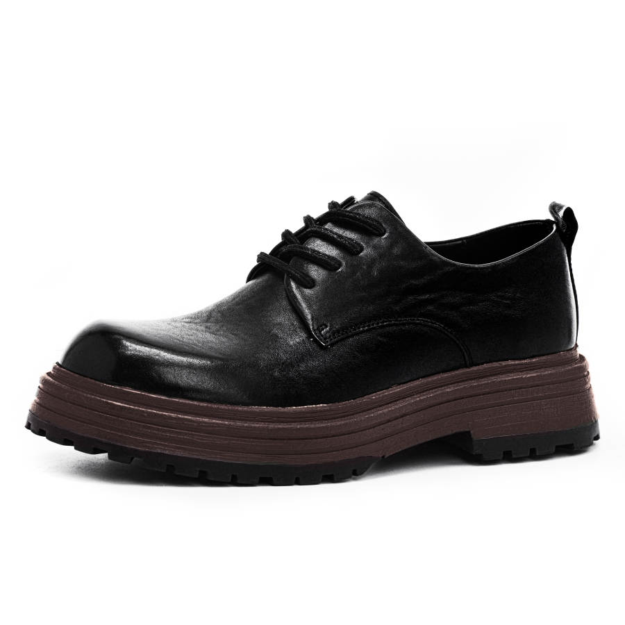 BULLKVIE Cow Leather Casual Shoes Men's Black