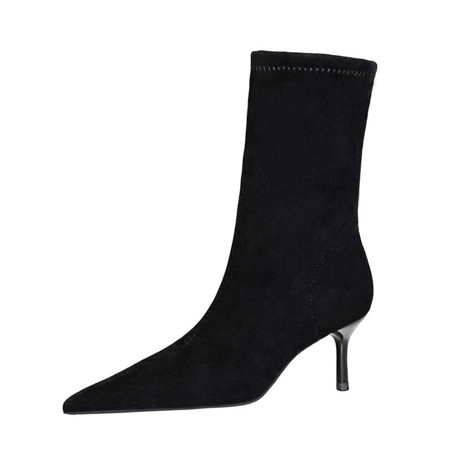 DUNNU Leather Ankle Boots Women's Black