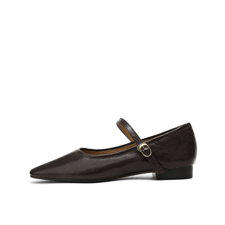 BOERDIQI Sheepskin Flat Mary Jane Shoes 3.3cm Women's