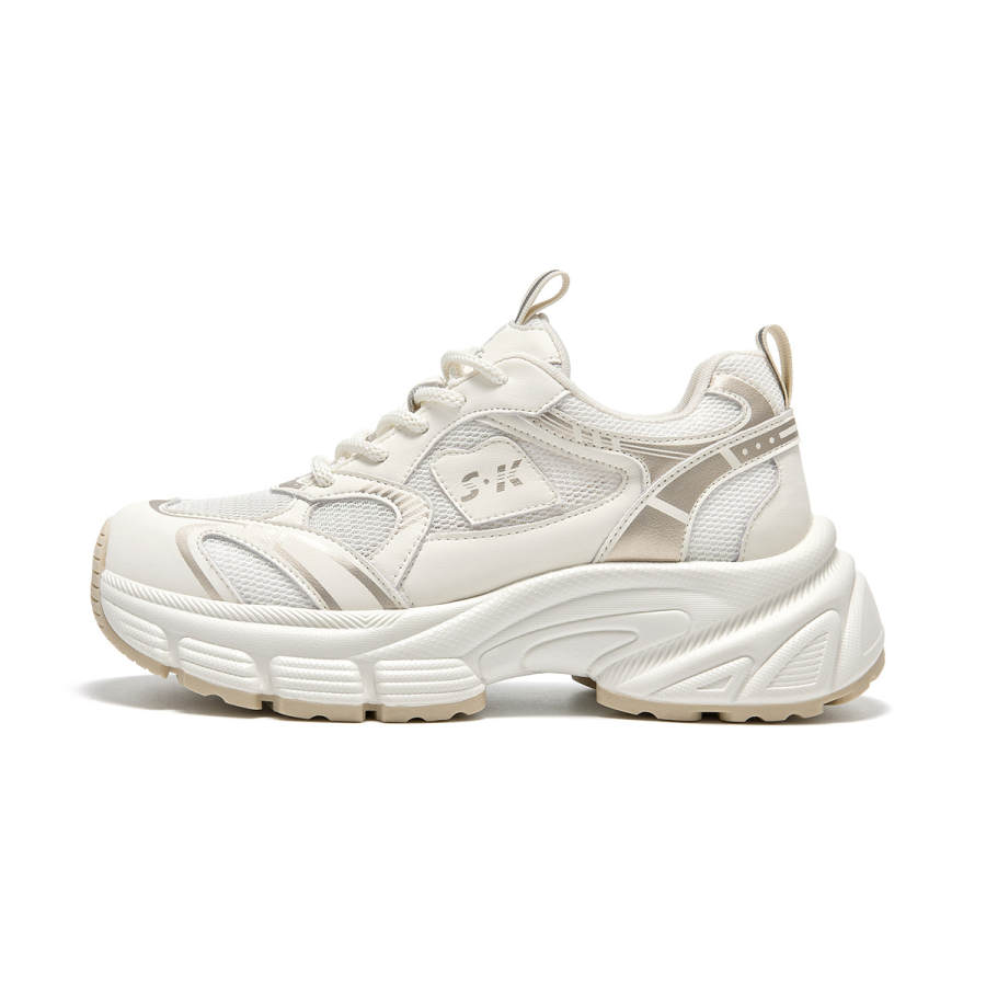 Spider King Cow Split Leather Low top Chunky Sneakers Women's