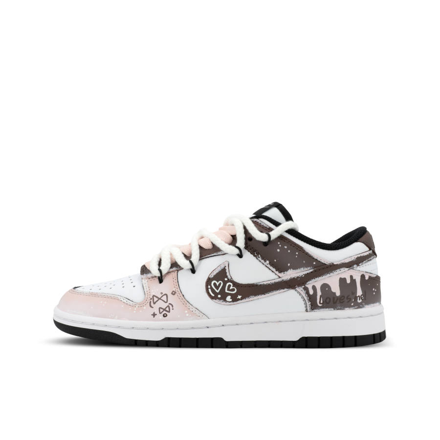 Nike Nike Dunk Orangutan Mischief XJDD Butter Sweetheart Leather Low top Skateboard Shoes Unisex White Pink