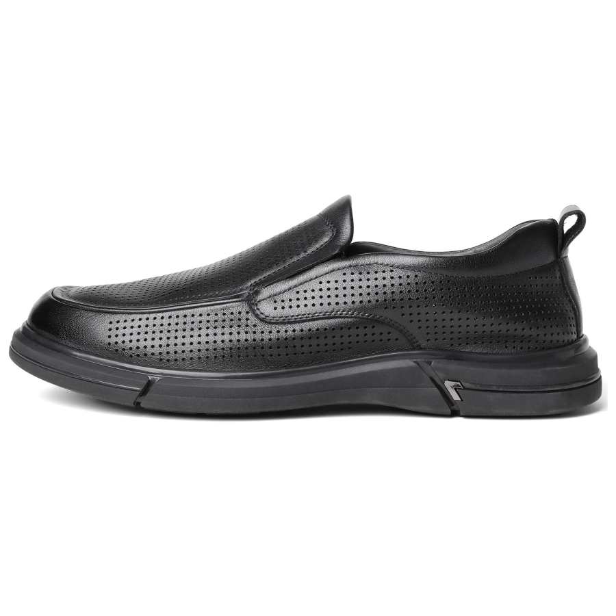 Senda Casual Leather Shoes Men's Low Top Black