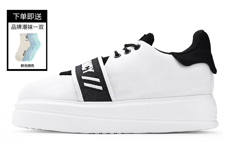 NORVINCY Fabric Low top Stylish Skateboarding Shoes Unisex Black White