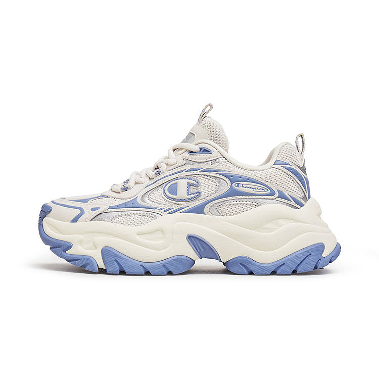 Champion Nebula Layered Balance Low top Chunky Sneakers Women's New Beige White/Timeless Blue