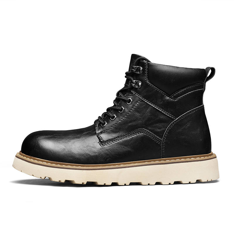JIGONGYANG JIGONGYANG Work Boots Men's Mid Top Black/Brown