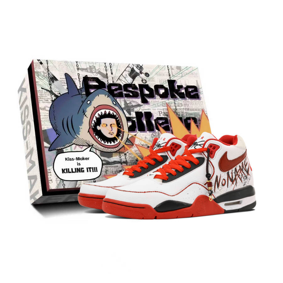 Nike Nike Flight Legacy Synthetic Leather Versatile Support Impact Resistant Mid top Vintage Basketball Shoes Unisex Red