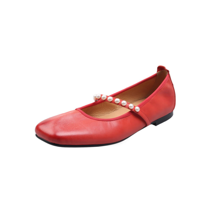 HONGYANGLIN Top Grain Cow Leather Mary Jane Shoes Women's