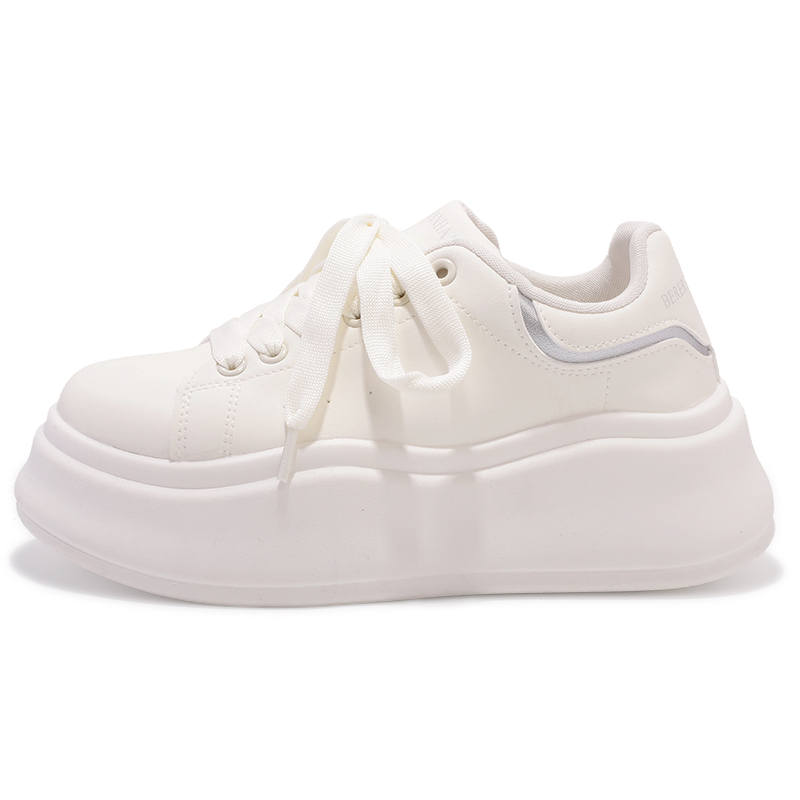 SNXR Synthetic Leather Low top Skateboard Shoes Women's Beige Silver