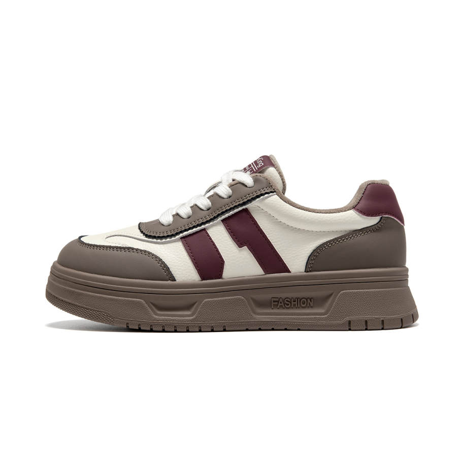 Spider King Synthetic Leather, Split Cow Leather Height Increasing Low top Skateboard Shoes Women's Khaki