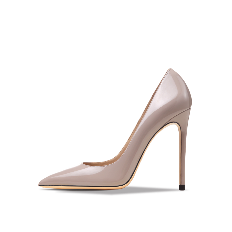 Siwei Slim Heel High Heels Women's Nude Gray