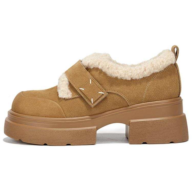 DAPHNE Cow Suede Solid Color Minimalist Fashion Trendy Individual Comfortable Cooling Fleece Lined Casual Shoes Women's