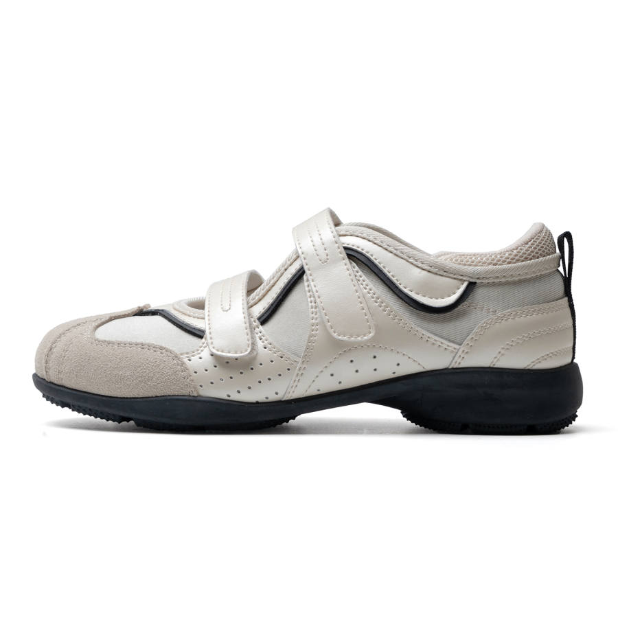 Mule Donkey Microfiber Leather Flat Mary Jane Shoes Women's Limestone White