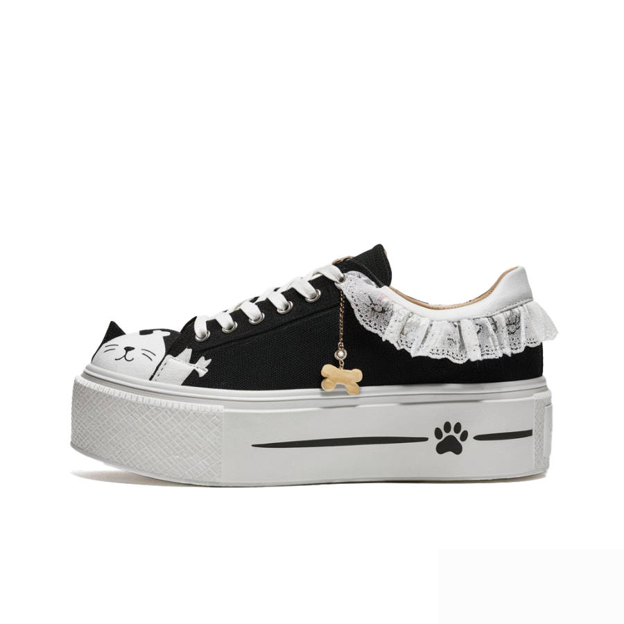 WHITE SANDS Abrasion Resistant Breathable Abrasion Resistant Breathable Low top Skateboard Shoes Women's Black