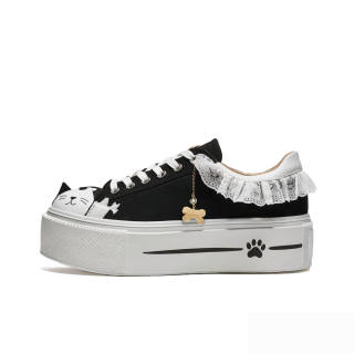 WHITE SANDS Abrasion Resistant Breathable Abrasion Resistant Breathable Low top Skateboard Shoes Women's Black