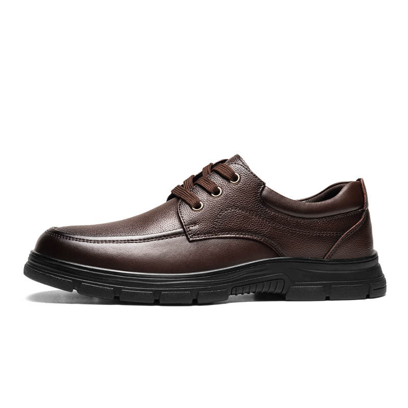 G.N.SHIJIA Casual Leather Shoes Men's Low Top Brown