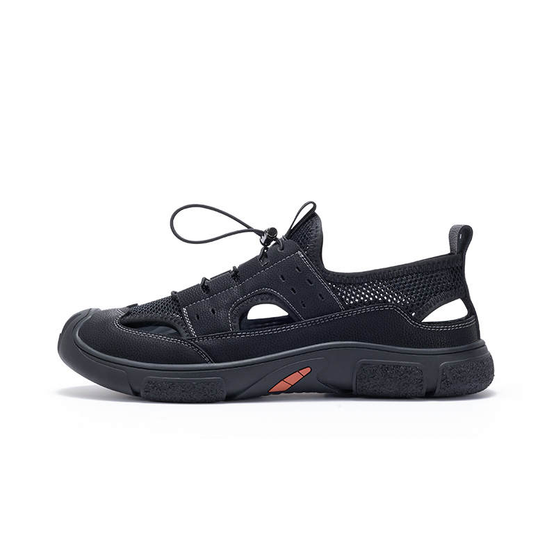 JOSINY Textile, Synthetic Leather Abrasion Resistant Rebound Beach Sandals Men's Black