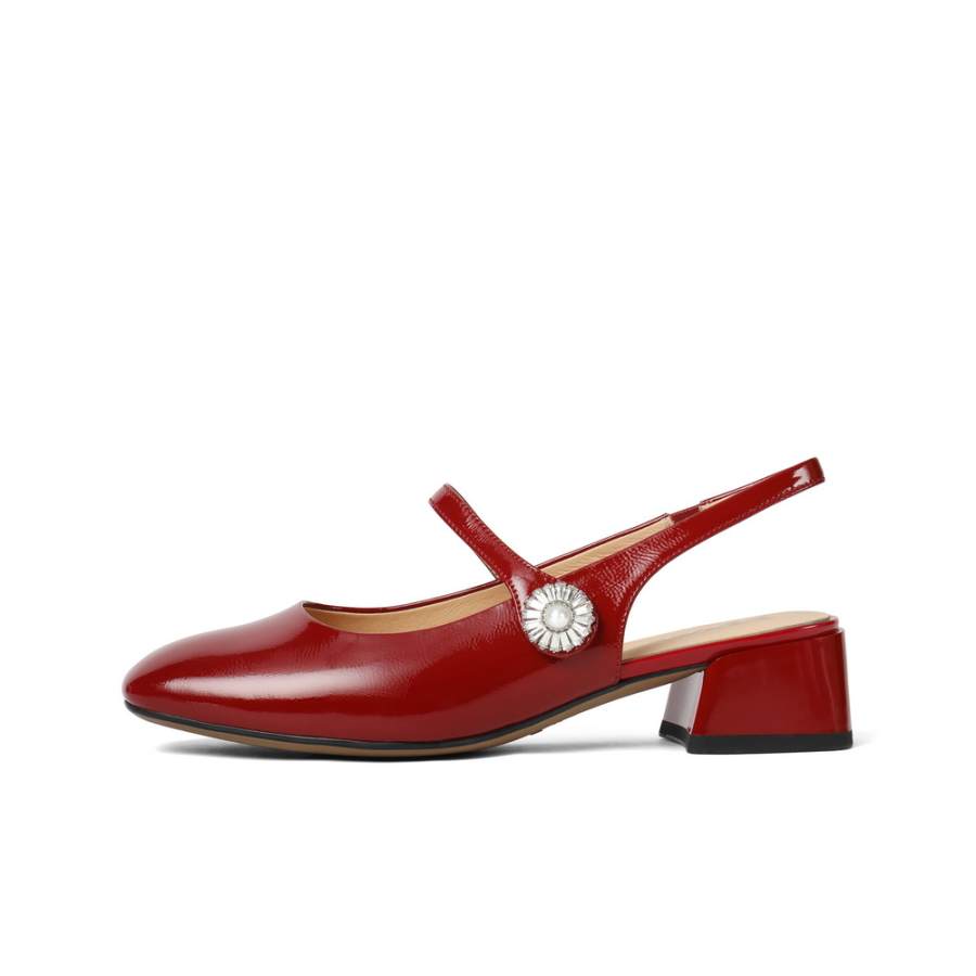 BELLE Give Strength Cow Leather Chunky Heel Mary Jane Shoes Women's